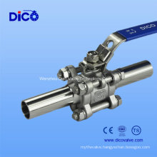 ANSI/JIS 3PC Ball Valve with Sanitary Extension Tube and Locking Handle